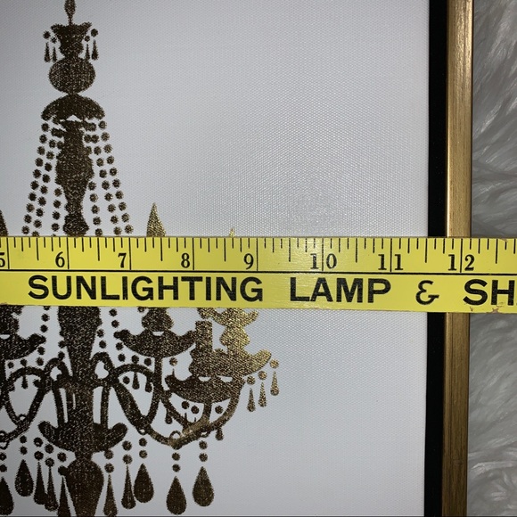 Gold Chandelier Framed Art/Canvas - Picture 9 of 11